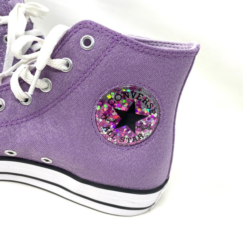 Converse Ctas HI Pale Purple White High Top Shoes Womens Sneakers Canvas 272850F - Picture 4 of 10